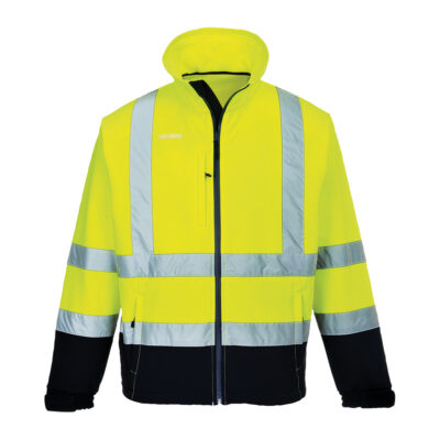 Hi-Vis Kontrast softshell (3L) - Gul/Marine