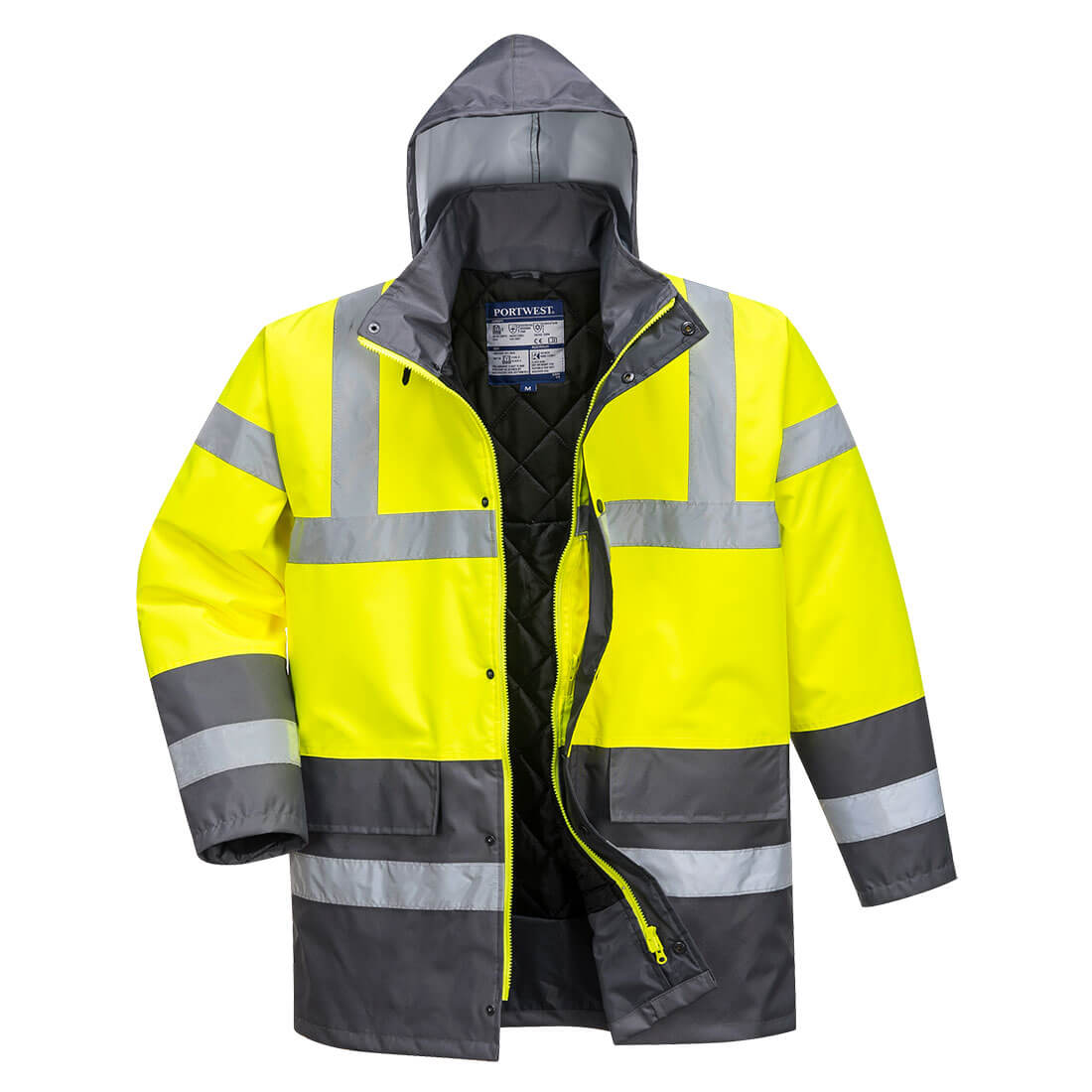 Hi-Vis 2-farvet trafikjakke -Gul/Grå