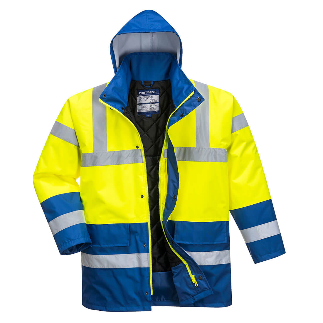 Hi-Vis 2-farvet trafikjakke - Gul/Kongeblå
