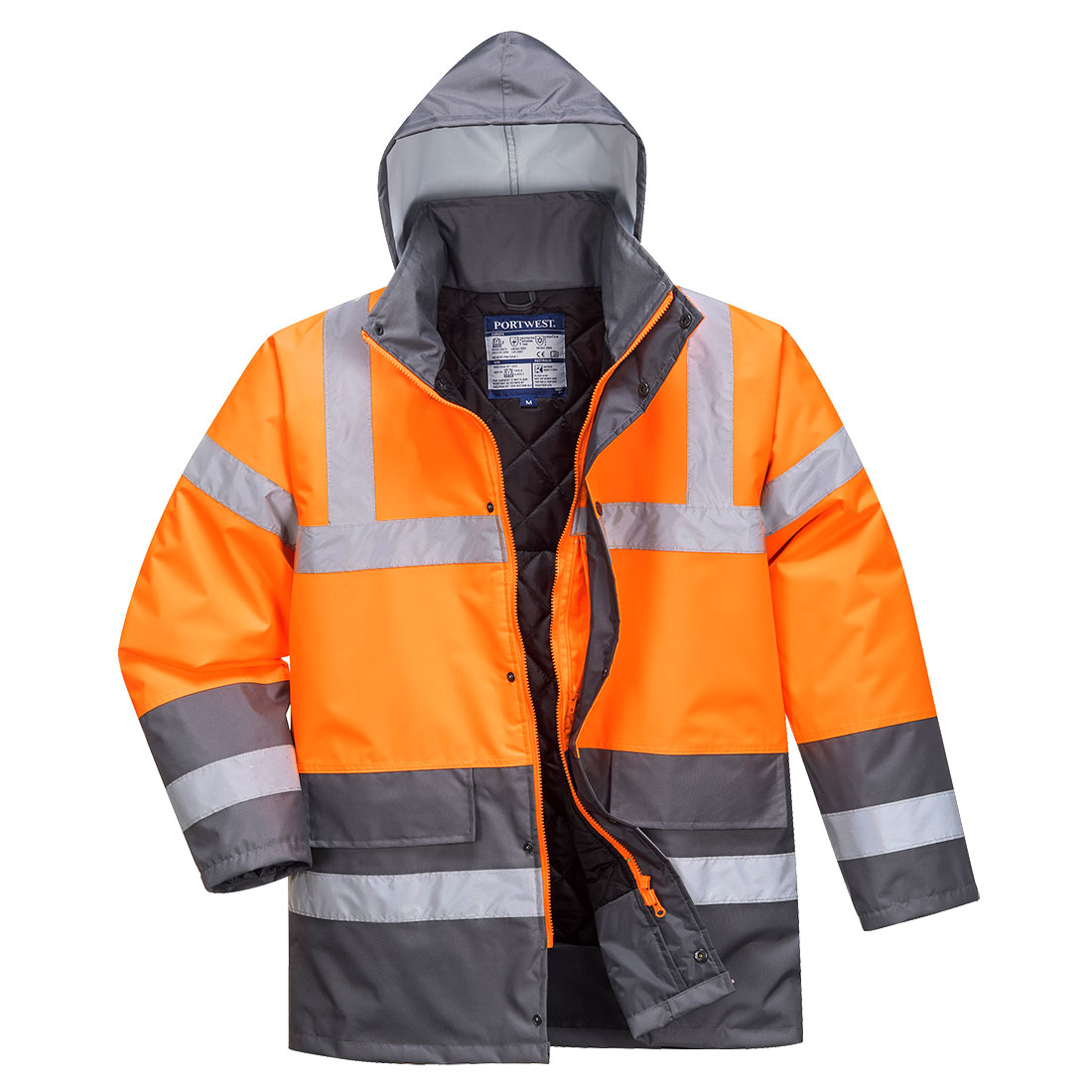 Hi-Vis 2-farvet trafikjakke - Orange/Grå