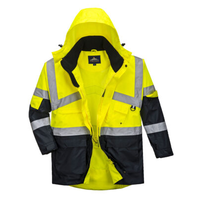 Hi-Vis 2-Farvet åndbar Jakke - Gul/Marine