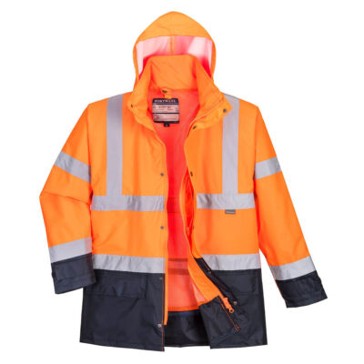 Hi-Vis Executive 5-i-1 Jakke - Orange/Marine