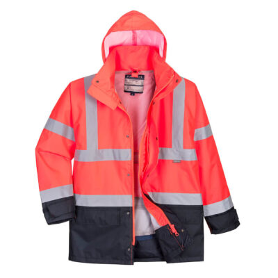 Hi-Vis Executive 5-i-1 Jakke - Rød/Marine