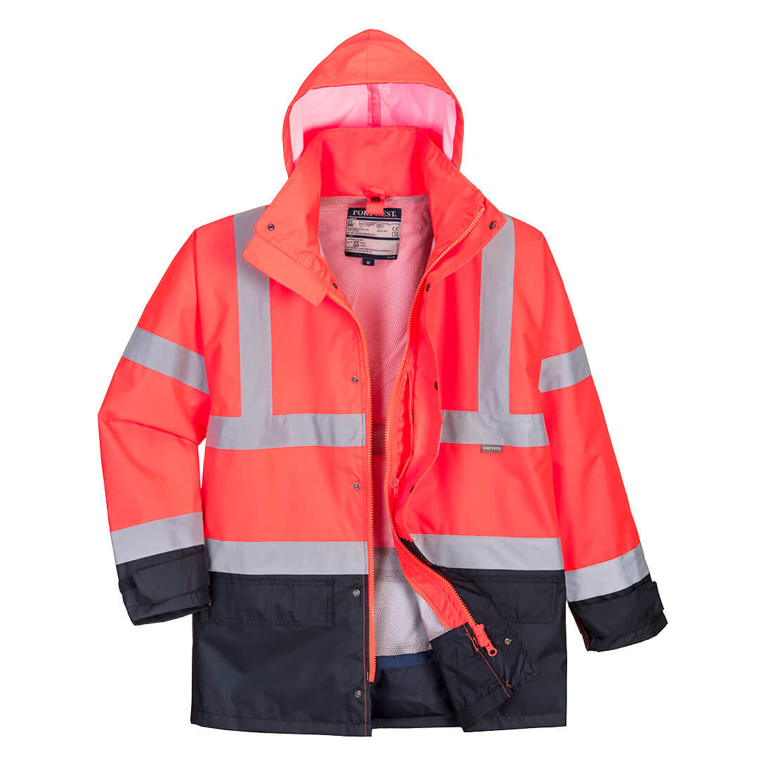 Hi-Vis Executive 5-i-1 Jakke - Rød/Marine