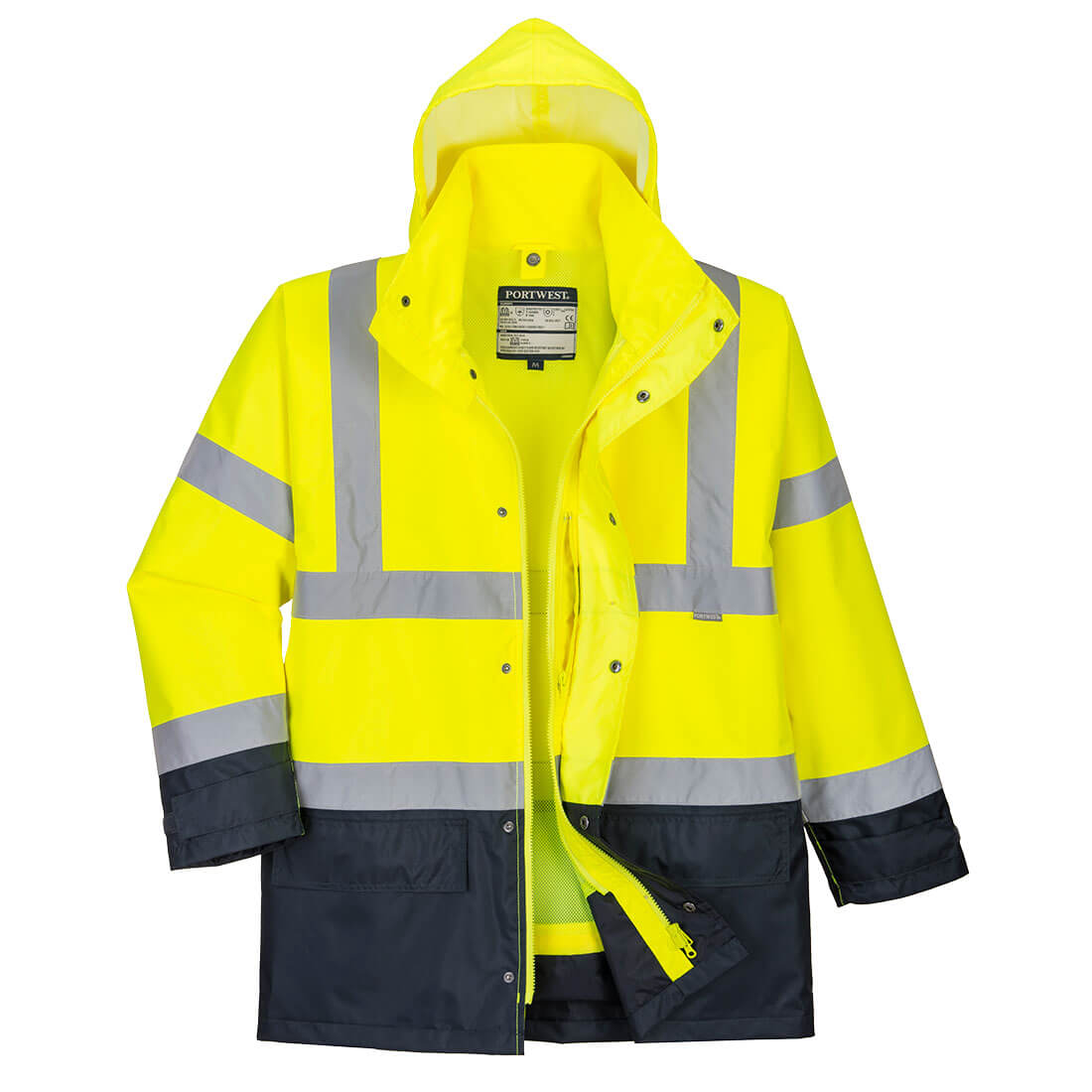 Hi-Vis Executive 5-i-1 Jakke - Gul/Marine