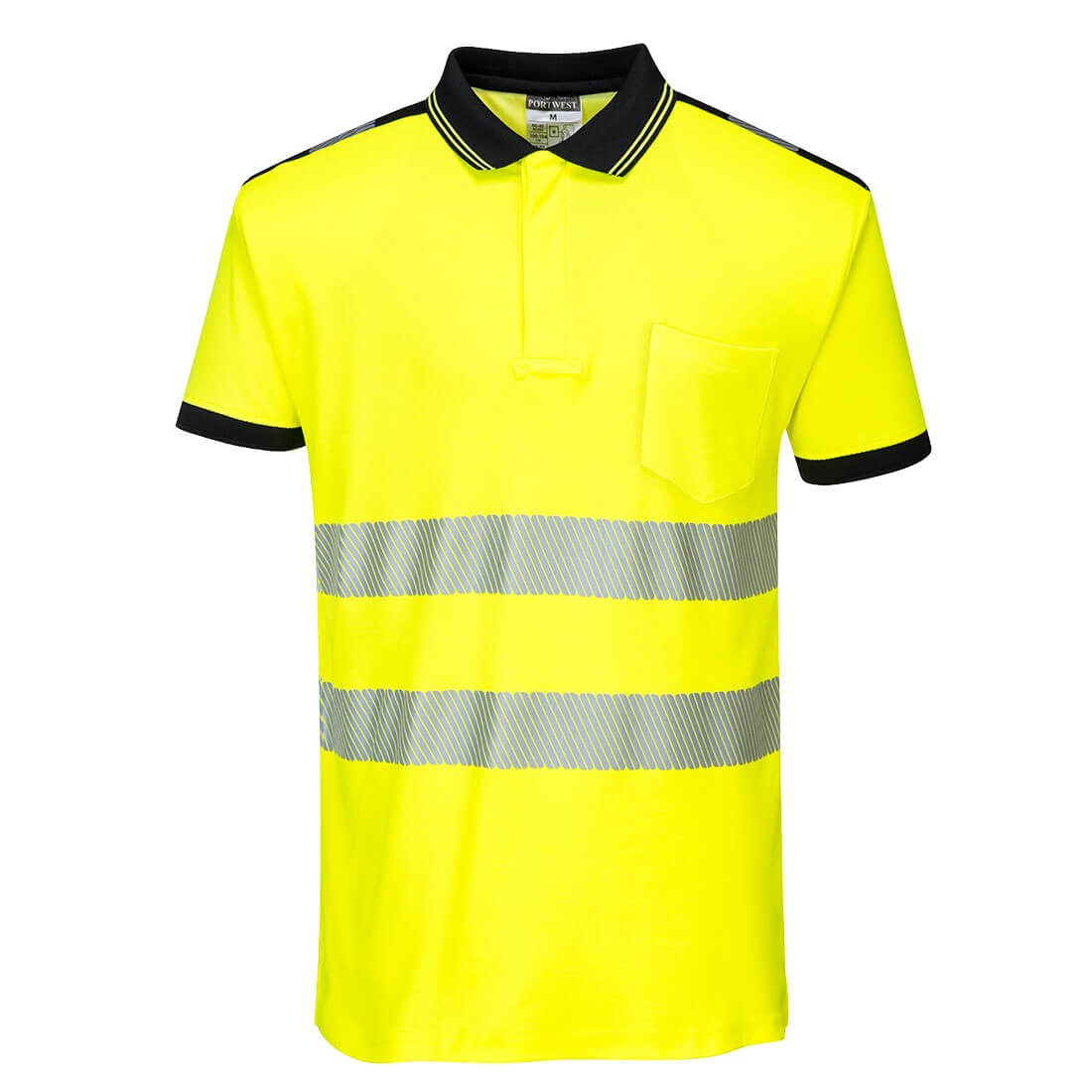 PW3 Hi-Vis Polo-shirt korte ærmer - Gul/Sort