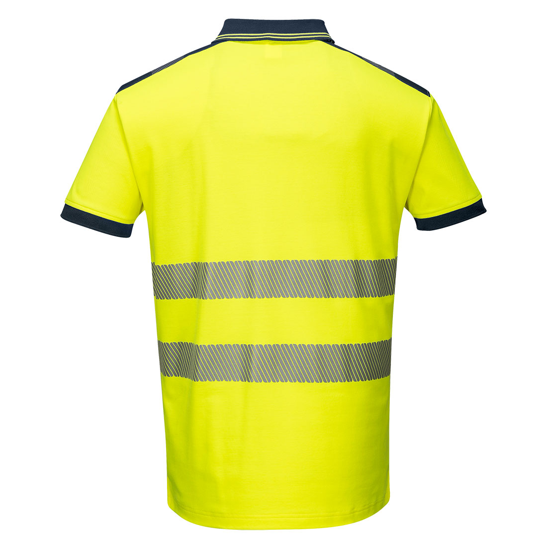 PW3 Hi-Vis Polo-shirt korte ærmer - Gul/Marine - Billede 2