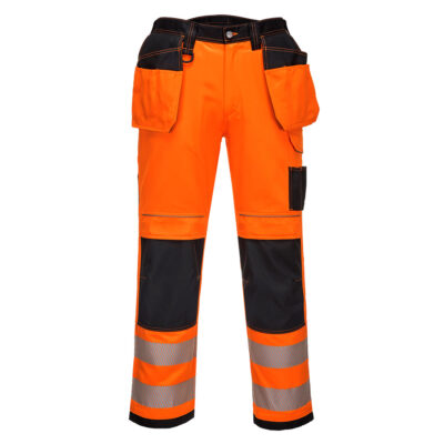 PW3 Hi-Vis bukser m/hængelommer - Orange/Sort