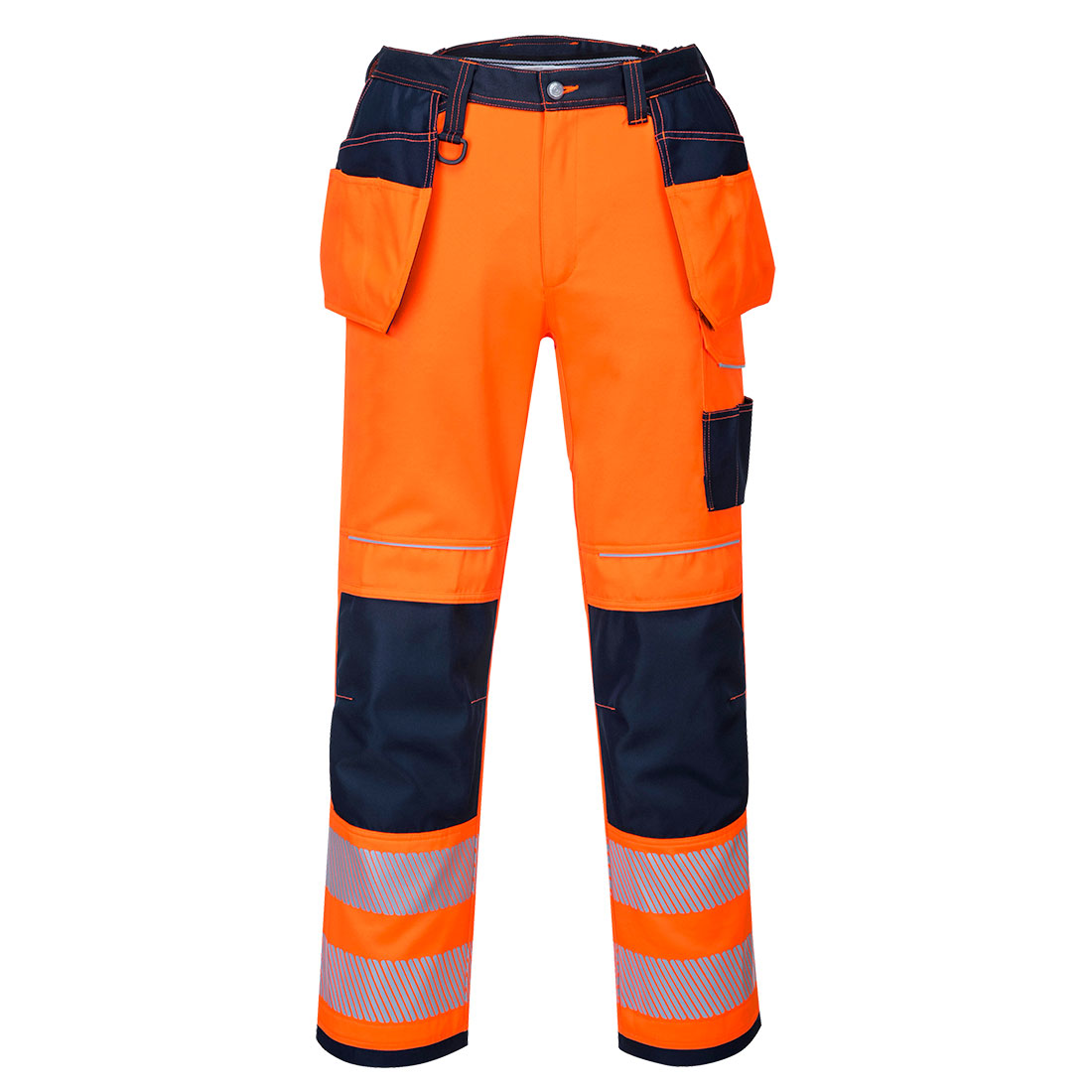 PW3 Hi-Vis bukser m/hængelommer - Orange/Marine