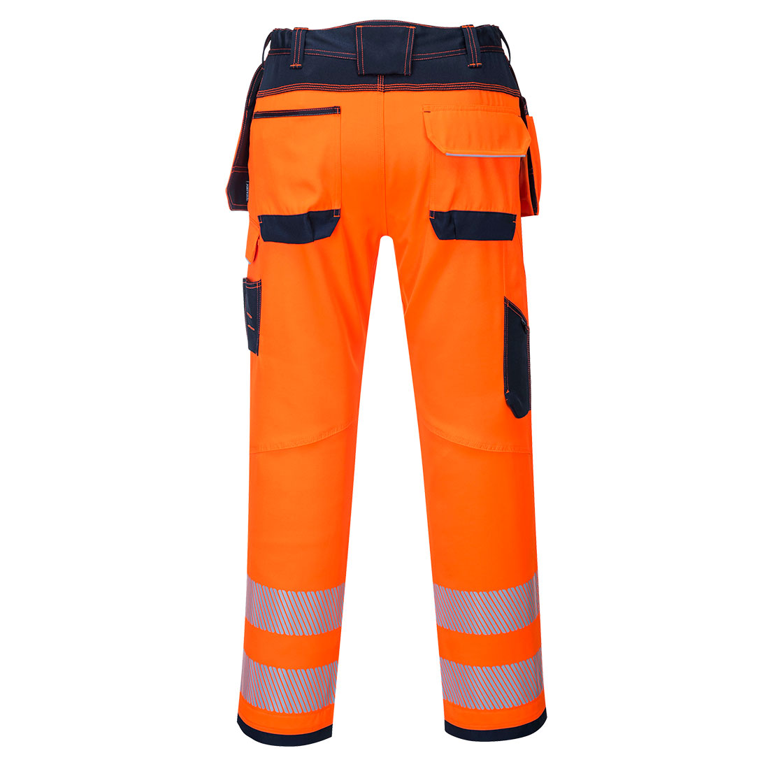 PW3 Hi-Vis bukser m/hængelommer - Orange/Marine - Billede 2