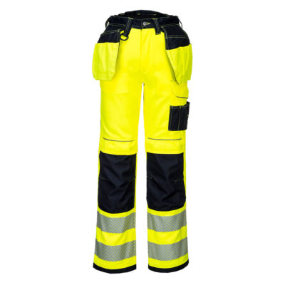 PW3 Hi-Vis bukser m/hængelommer - Gul/Sort
