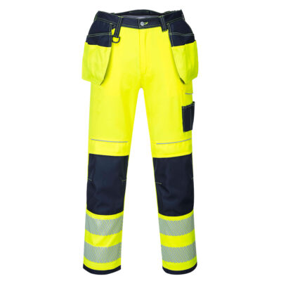 PW3 Hi-Vis bukser m/hængelommer - Gul/Marine