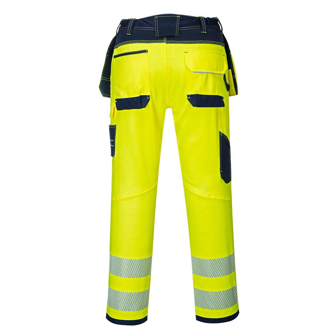PW3 Hi-Vis bukser m/hængelommer - Gul/Marine - Billede 2