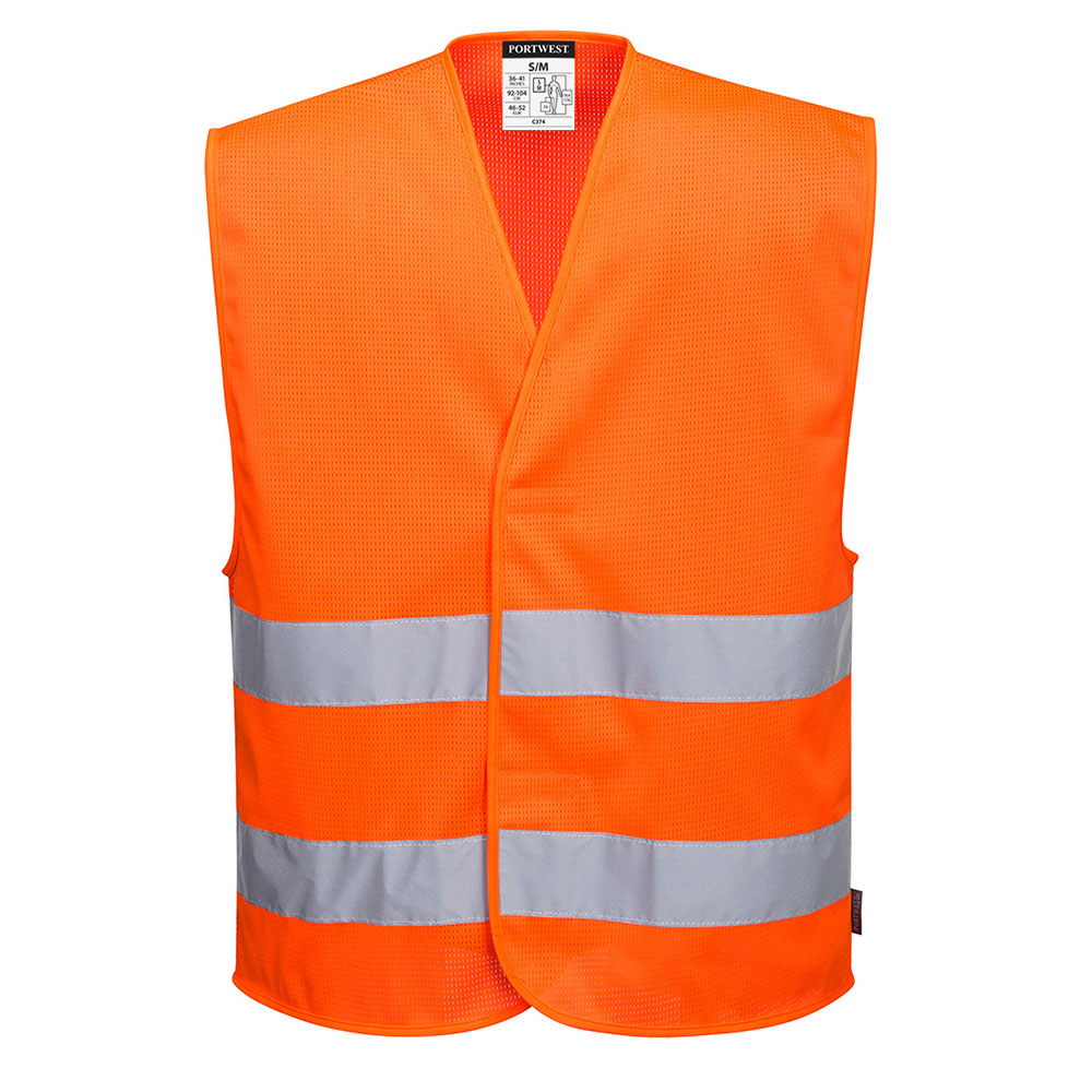MeshAir hi-vis vest med 2 bånd - Orange