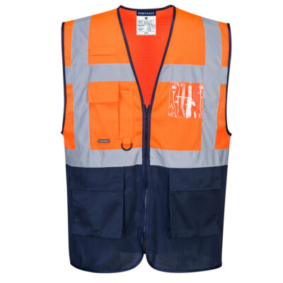 2 farvet MeshAir hi-vis vest - Orange/Marine
