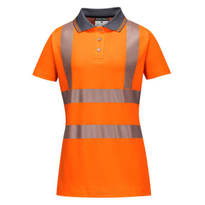 Dame Pro polo-shirt - Orange/Grå