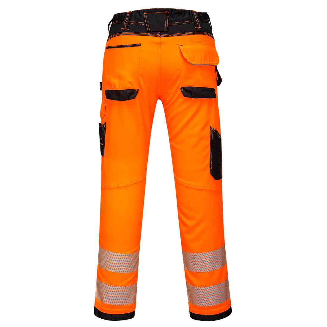 PW3 Hi-Vis dame stretch arbejdsbukser - Orange/Sort - Billede 2