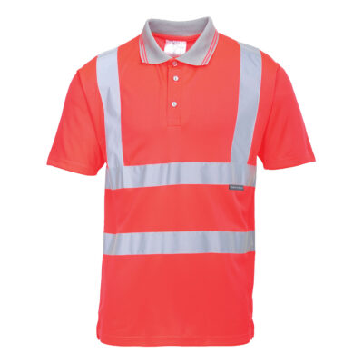 Hi-Vis Polo-shirt med korte ærmer - Rød