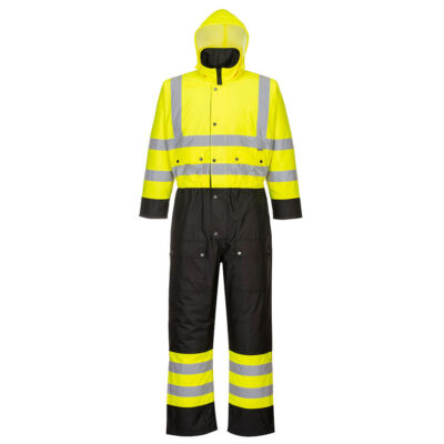 Hi-vis 2-farvet foret kedeldragt - Gul/Sort