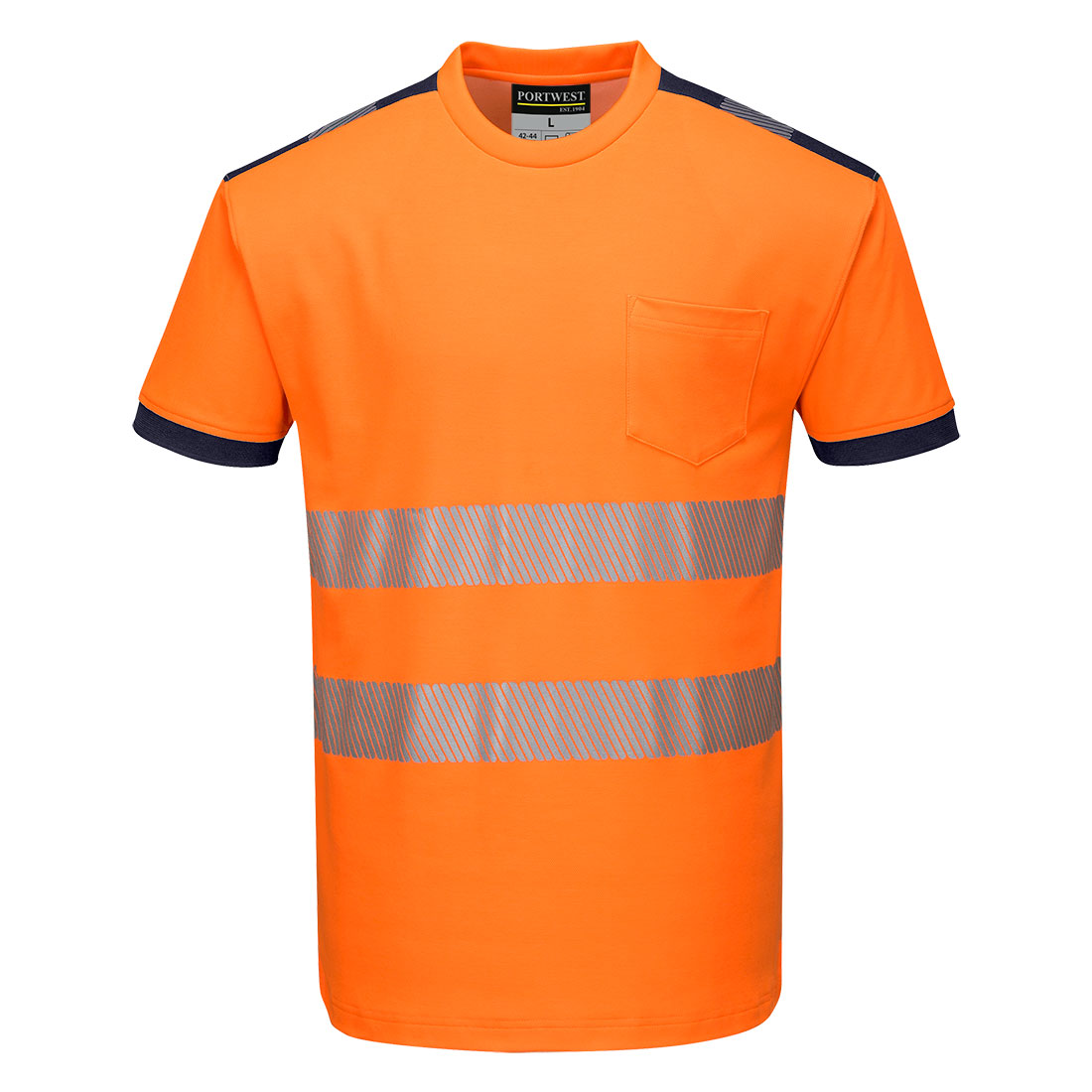 PW3 Hi-Vis t-shirt korte ærmer - Orange/Marine