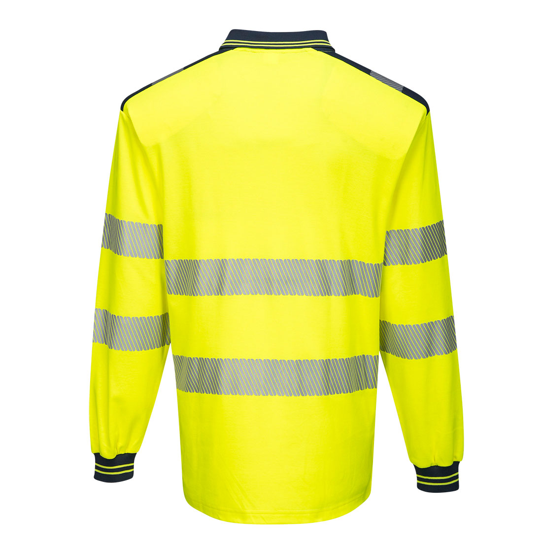 PW3 Hi-Vis langærmet polo - Gul/Marine - Billede 2