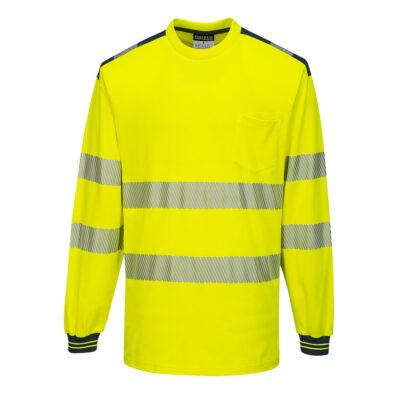 PW3 Hi-Vis langærmet t-shirt - Gul/Marine