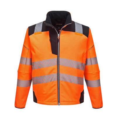 PW3 hi-vis Softshell jakke - Orange/Sort