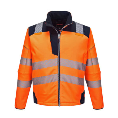 PW3 hi-vis Softshell jakke - Orange/Marine