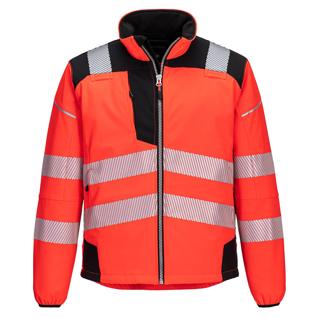 PW3 hi-vis Softshell jakke - Rød/Sort