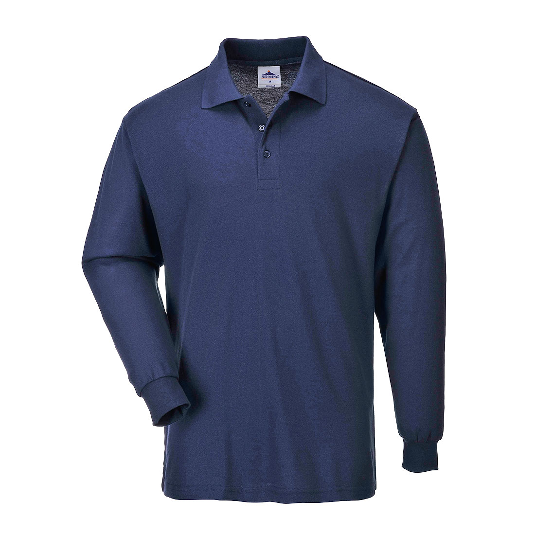 Polo t-shirt m. lange ærmer - Marine