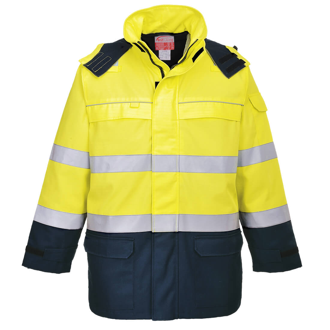 Bizflame Lysbue hi-vis multinorm jakke - Gul/Marine