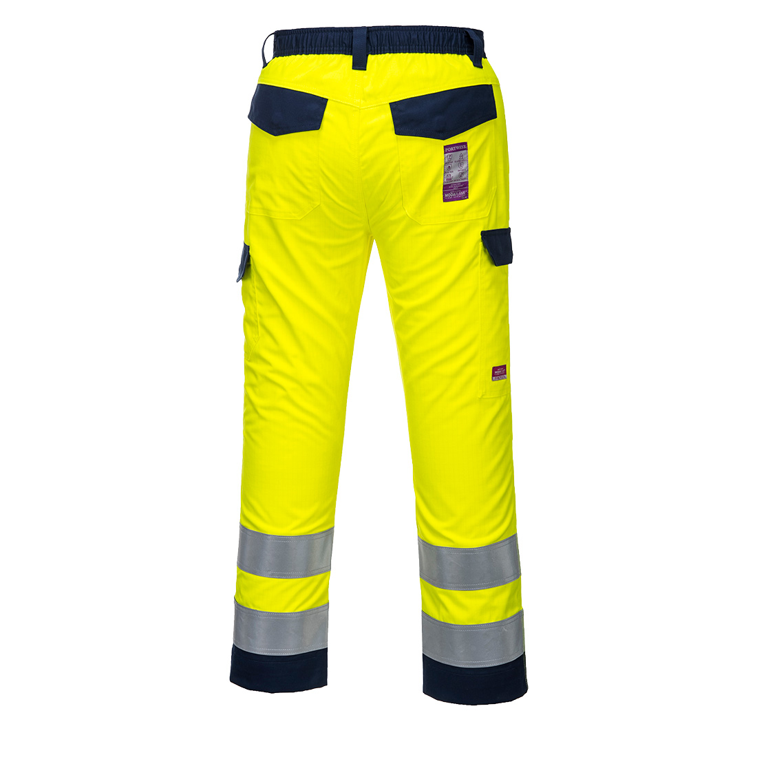Hi-vis Modaflame bukserGul/Marine - Billede 2