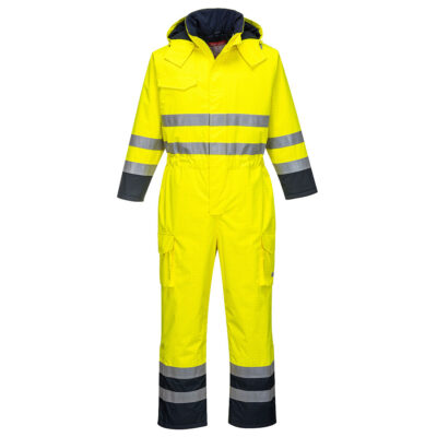 Bizflame Regn hi-vis multi-kedeldragt - Gul/Marine