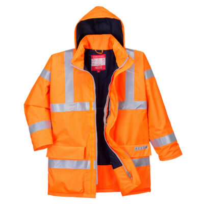 Bizflame hi-vis antistatisk FR  regnjakke - Orange
