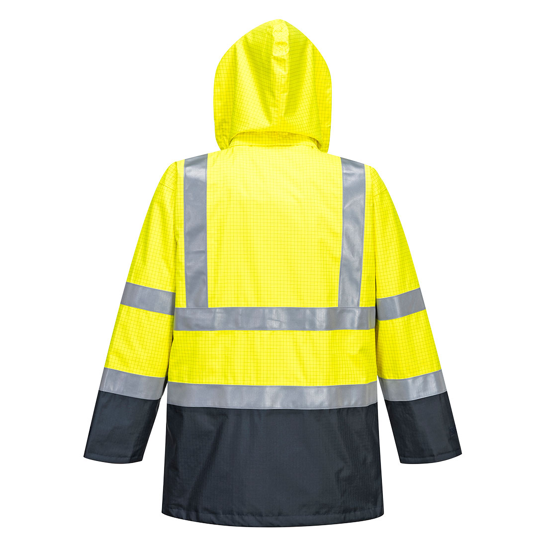 Hi-vis Bizflame vandtæt multibeskyttende jakke - Gul/Marine - Billede 2
