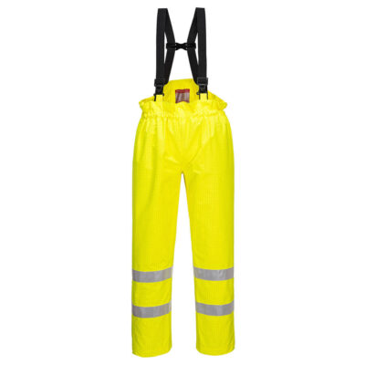 Bizflame hi-vis FR antistatiske regnbukser u/for - Gul