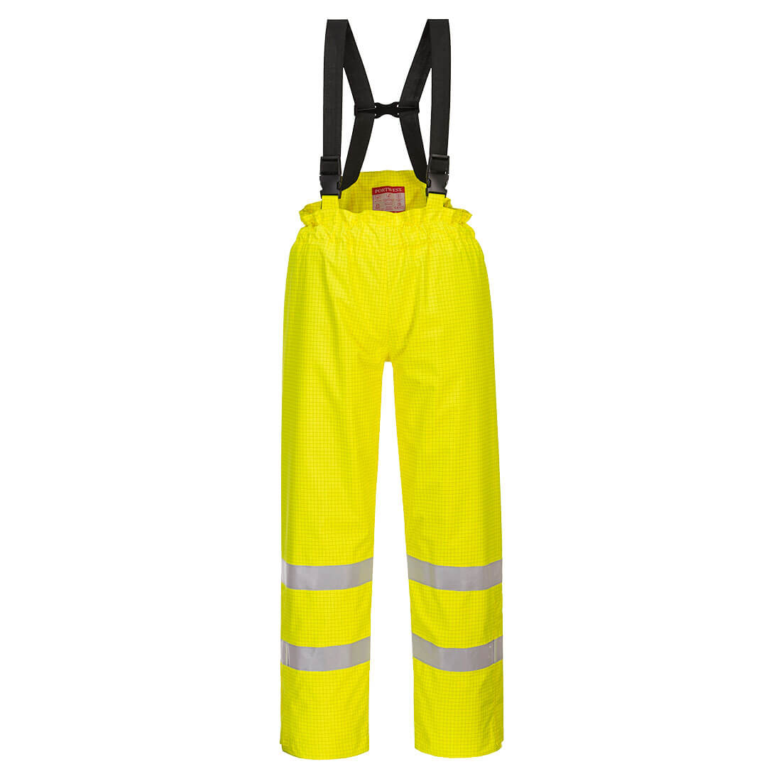 Bizflame hi-vis FR antistatiske regnbukser m/for - Gul