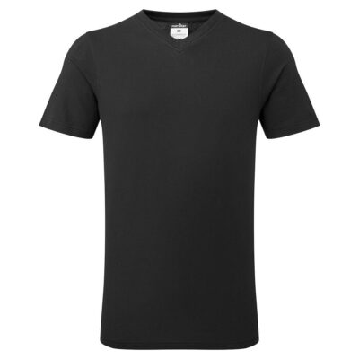 T-shirt med v-hals i bomuld - Sort