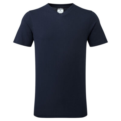 T-shirt med v-hals i bomuld - Marine