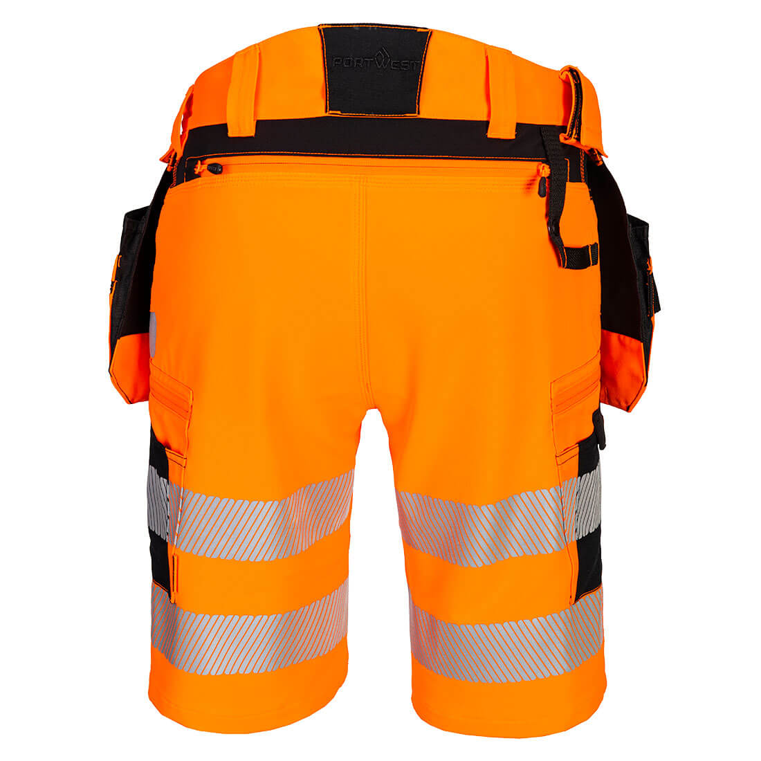 DX4 hi-vis hængelomme shorts - Orange/Sort - Billede 2