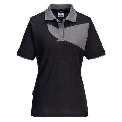 PW2 poloshirt til kvinder - Sort/Zoomgrå