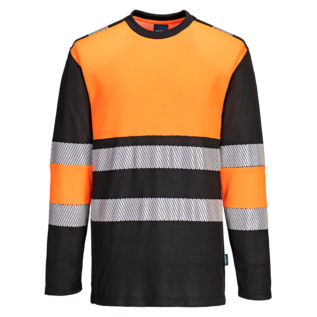 PW3 hi-vis kl. 1 T-shirt m- lange ærmer - Orange/Sort