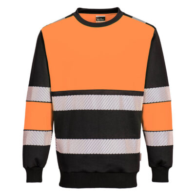 PW3 hi-vis klasse 1 sweatshirt - Orange/Sort