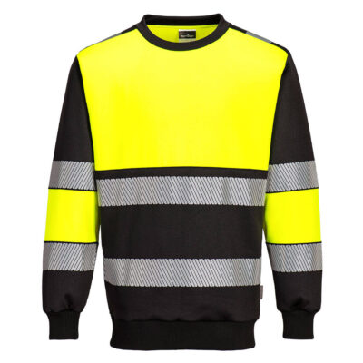 PW3 hi-vis klasse 1 sweatshirt - Gul/Sort