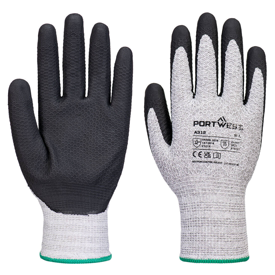 Grip 13 nitril diamant strikket handske (Pk12) - Grå/Sort