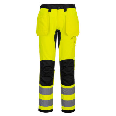 WX2 Eco hi-vis stretch bukser med hængelommer - Gul/Sort