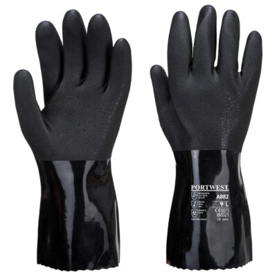 ESD pvc kemi handske - Sort