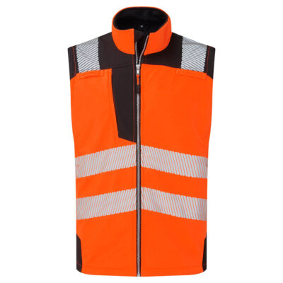 Hi-vis softshell vest (3L) - Orange/Sort