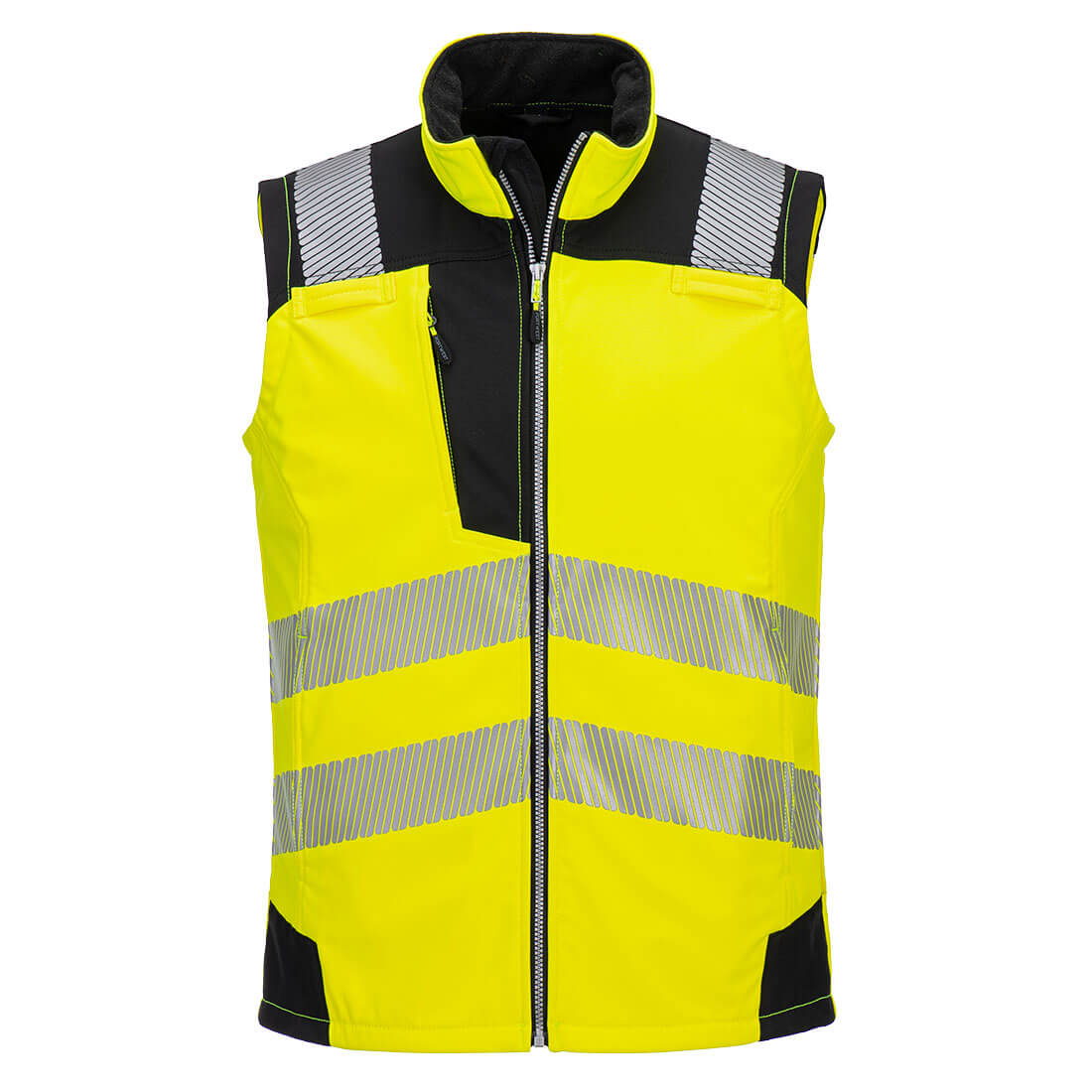 Hi-vis softshell vest (3L) - Gul/Sort