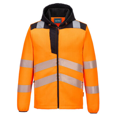 Hi-vis teknisk fleece - Orange/Sort